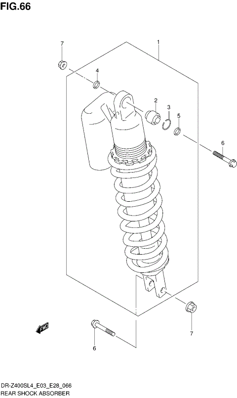 REAR SHOCK ABSORBER (DR-Z400SL4 E28)