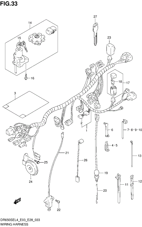 WIRING HARNESS (DR650SEL4 E28)