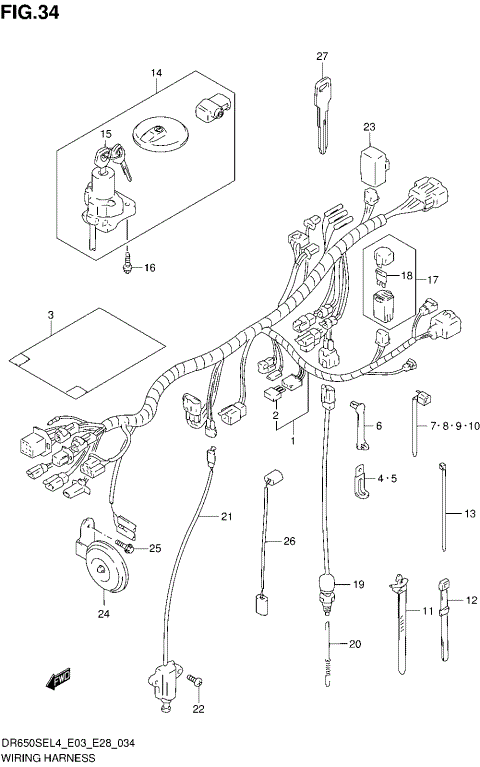 WIRING HARNESS (DR650SEL4 E33)