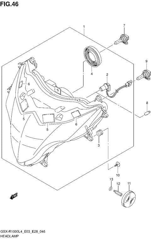 HEADLAMP (GSX-R1000L4 E28)