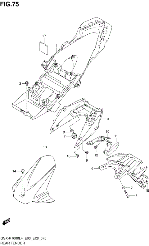 REAR FENDER (GSX-R1000L4 E33)