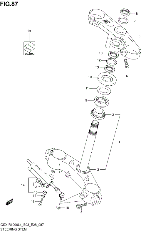 STEERING STEM (GSX-R1000L4 E28)