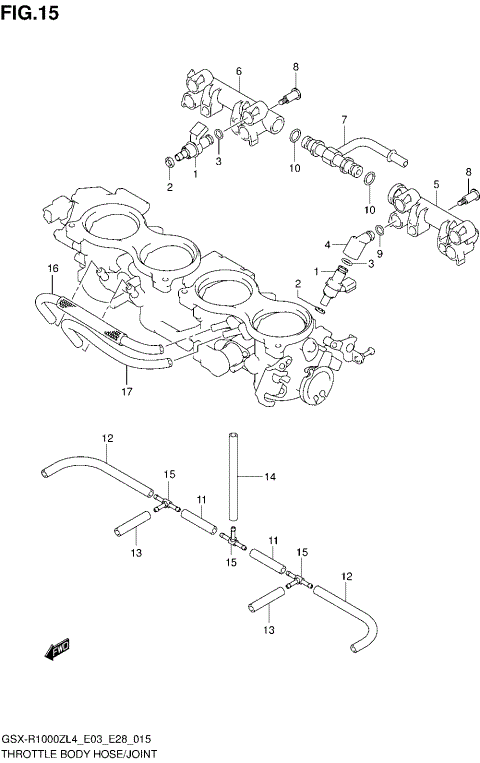 THROTTLE BODY HOSE/JOINT (GSX-R1000ZL4 E03)