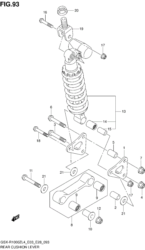 REAR CUSHION LEVER (GSX-R1000ZL4 E33)