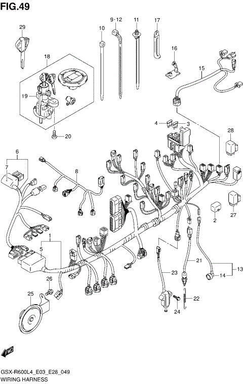 WIRING HARNESS (GSX-R600L4 E33)
