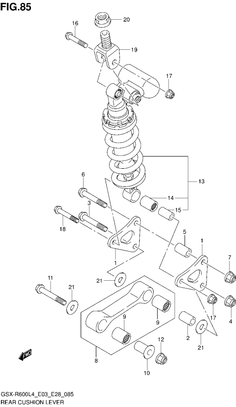 REAR CUSHION LEVER (GSX-R600L4 E28)