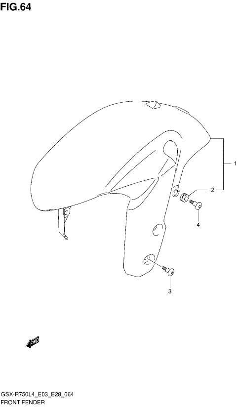 FRONT FENDER (GSX-R750L4 E28)