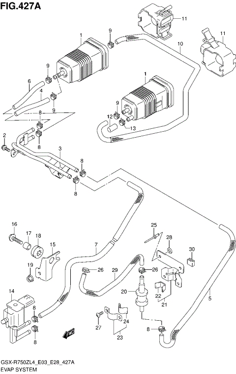 EVAP SYSTEM (GSX-R750ZL4 E33)