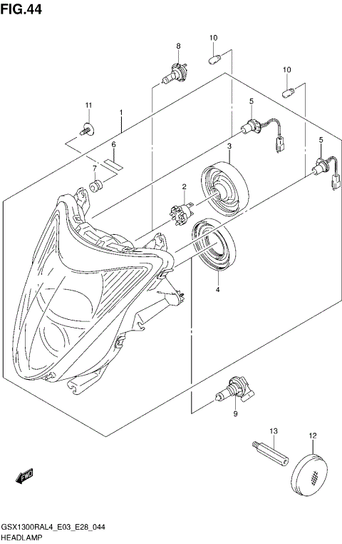 HEADLAMP (GSX1300RAL4 E28)