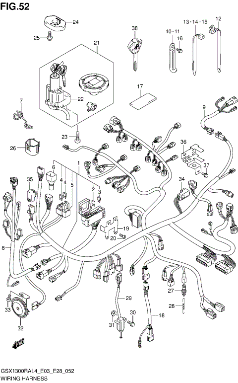 WIRING HARNESS (GSX1300RAL4 E33)