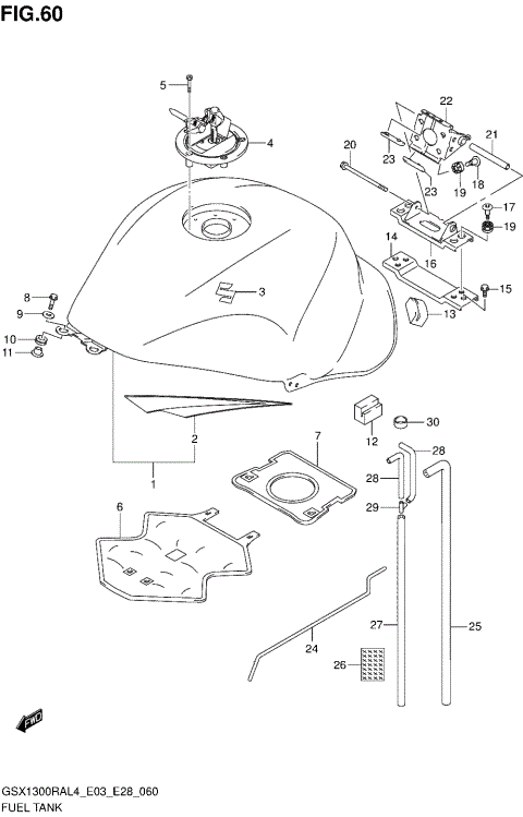 FUEL TANK (GSX1300RAL4 E28)