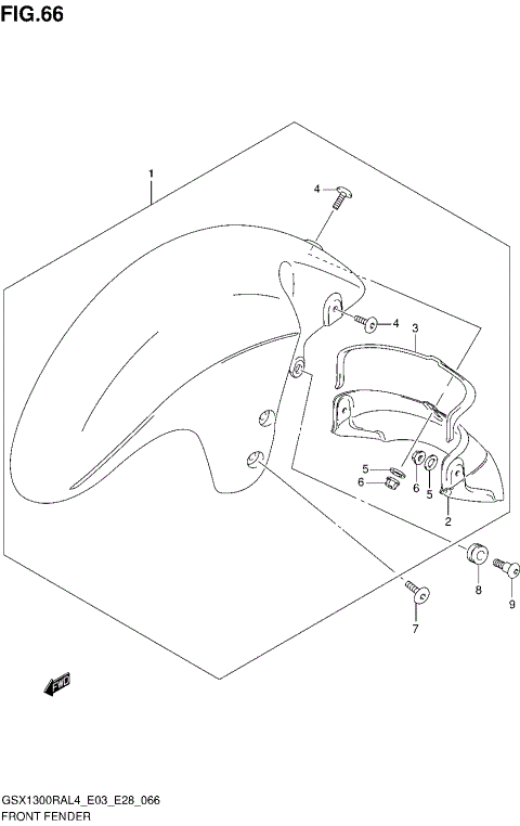 FRONT FENDER (GSX1300RAL4 E33)