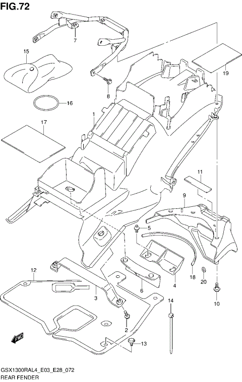 REAR FENDER (GSX1300RAL4 E28)