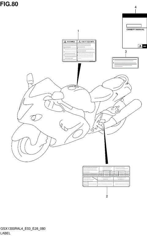 LABEL (GSX1300RAL4 E28)