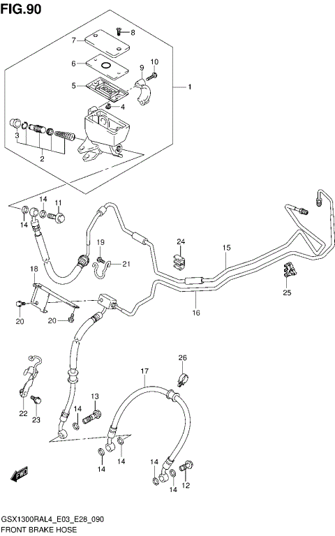 FRONT BRAKE HOSE (GSX1300RAL4 E33)