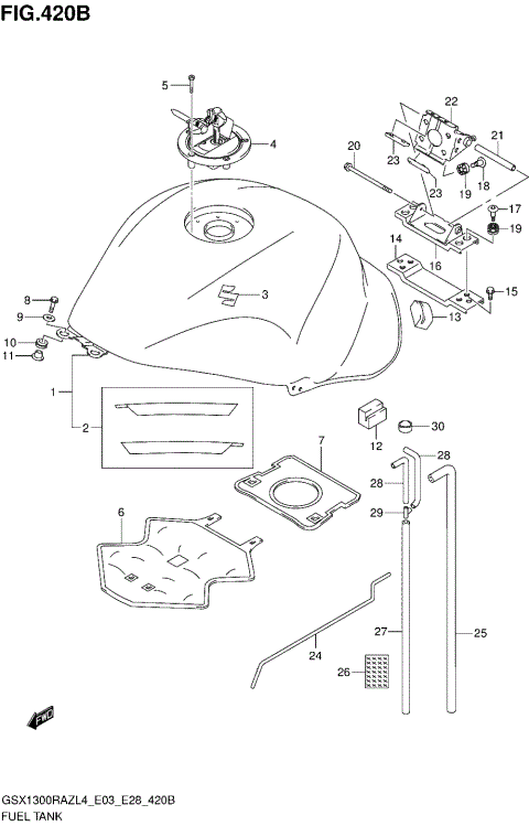 FUEL TANK (GSX1300RAZL4 E28)