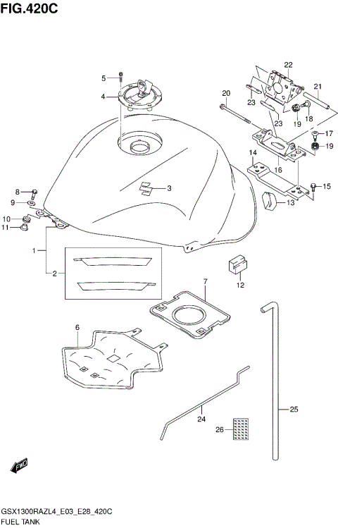 FUEL TANK (GSX1300RAZL4 E33)