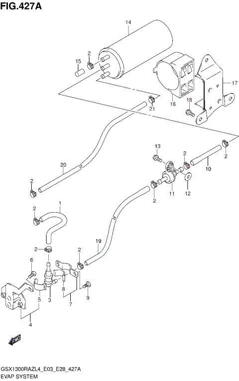 EVAP SYSTEM (GSX1300RAZL4 E33)