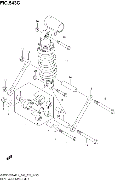 REAR CUSHION LEVER (GSX1300RAZL4 E33)