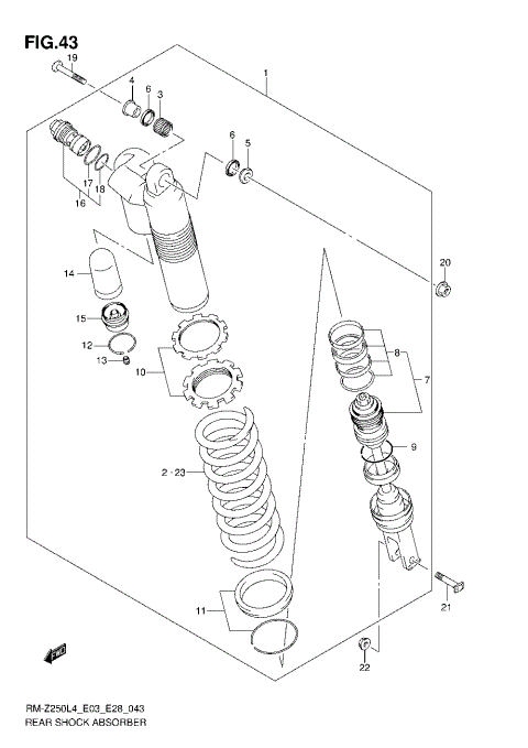 REAR SHOCK ABSORBER (RM-Z250L4 E03)