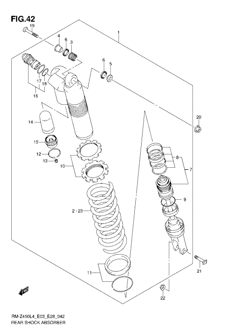 REAR SHOCK ABSORBER (RM-Z450L4 E03)