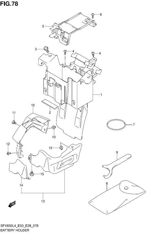 BATTERY HOLDER (SFV650AL4 E28)