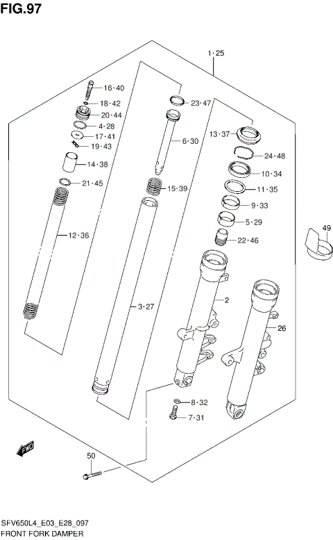 FRONT FORK DAMPER (SFV650L4 E33)