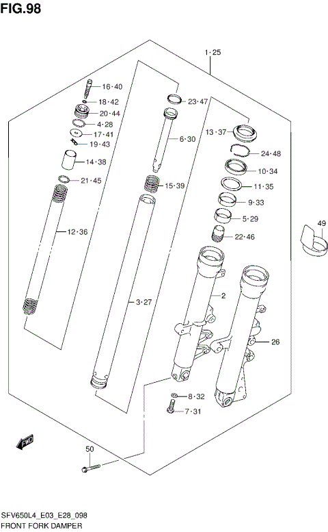 FRONT FORK DAMPER (SFV650AL4 E28)