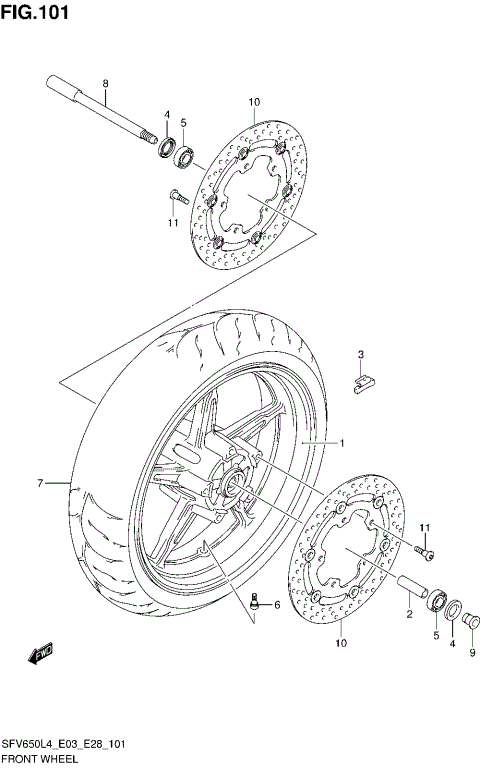 FRONT WHEEL (SFV650L4 E03)