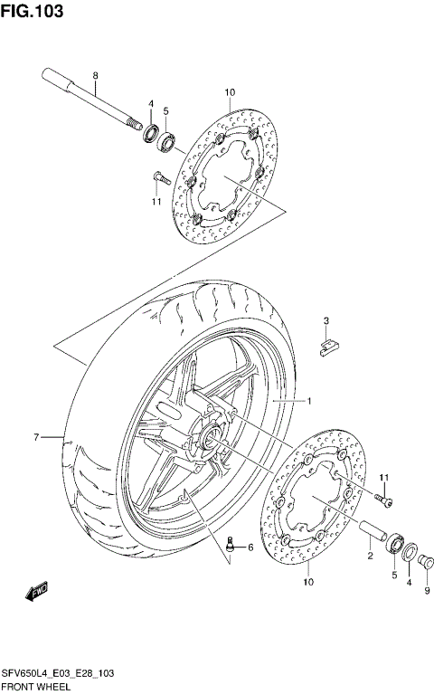 FRONT WHEEL (SFV650L4 E33)