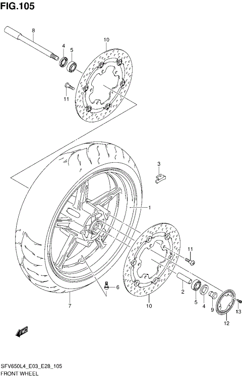 FRONT WHEEL (SFV650AL4 E33)