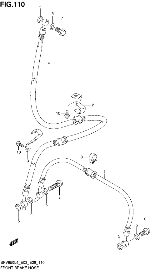 FRONT BRAKE HOSE (SFV650L4 E28)
