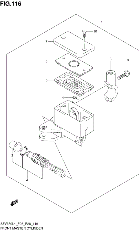 FRONT MASTER CYLINDER (SFV650L4 E33)