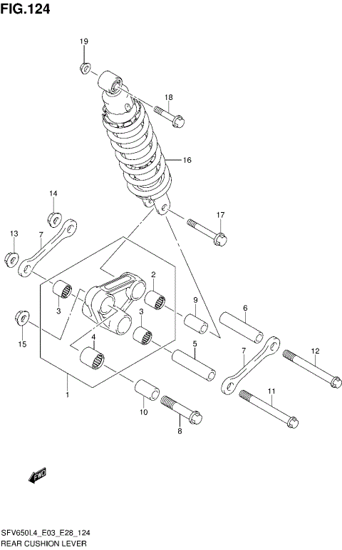REAR CUSHION LEVER (SFV650AL4 E33)