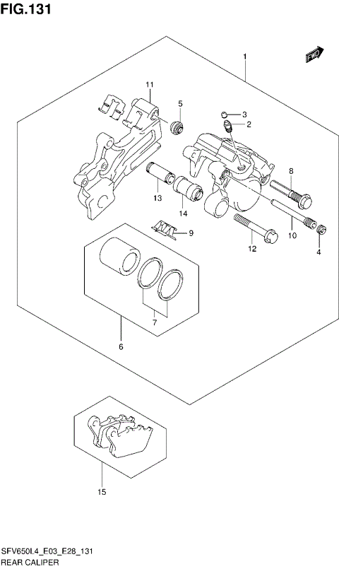 REAR CALIPER (SFV650L4 E28)