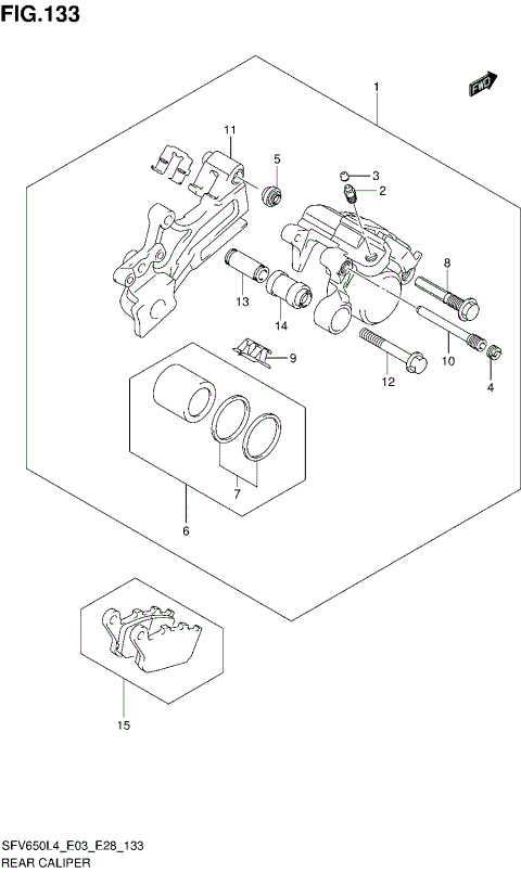REAR CALIPER (SFV650AL4 E28)