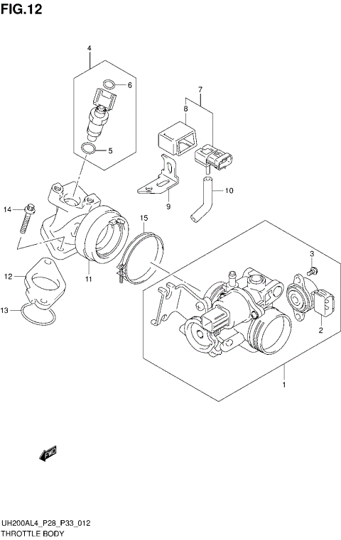 THROTTLE BODY (UH200AL4 P33)