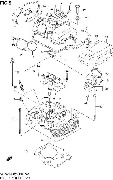 FRONT CYLINDER HEAD (VL1500BL4 E03)