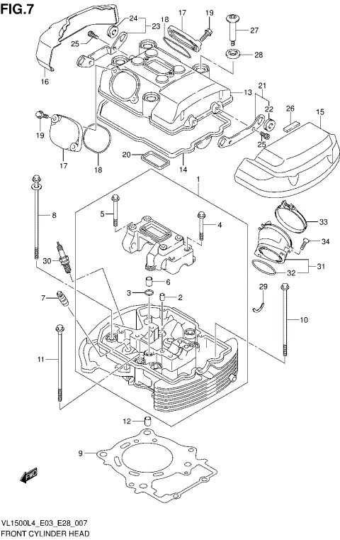 FRONT CYLINDER HEAD (VL1500BL4 E33)