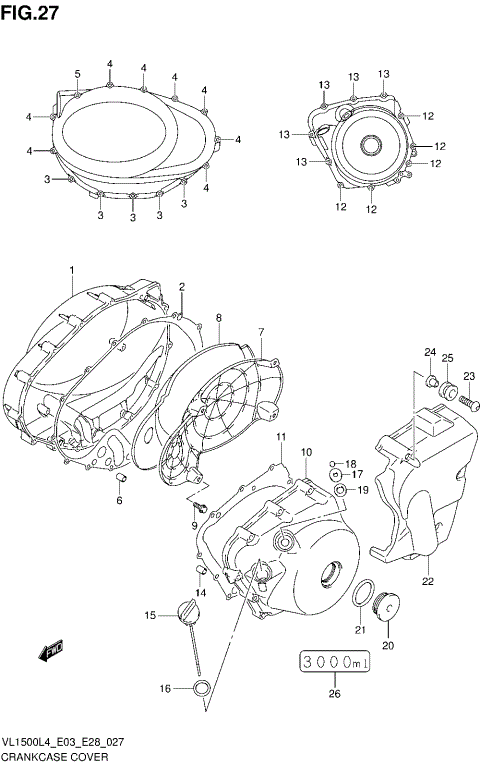 CRANKCASE COVER (VL1500L4 E28)