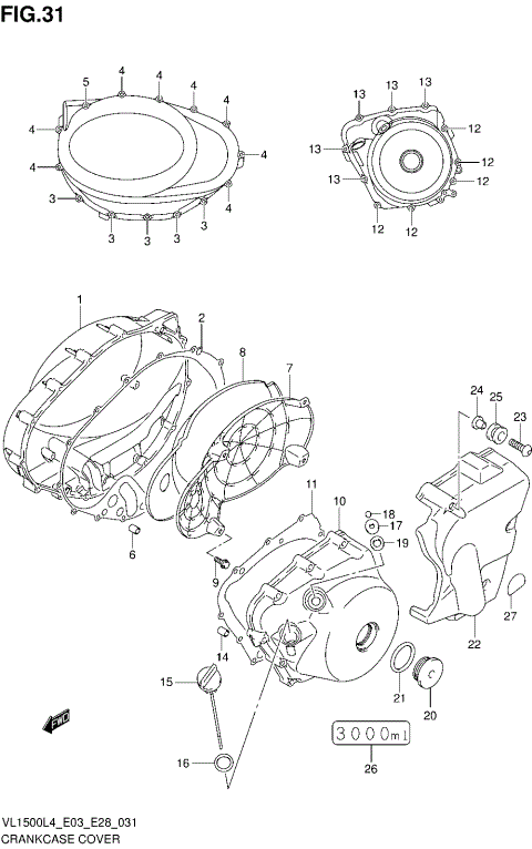 CRANKCASE COVER (VL1500BL4 E33)