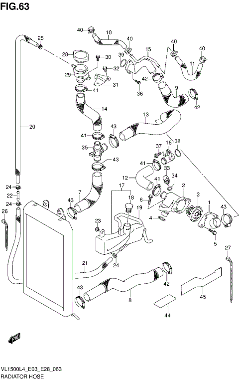 RADIATOR HOSE (VL1500BL4 E33)