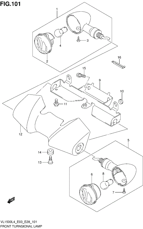 FRONT TURNSIGNAL LAMP (VL1500BL4 E33)