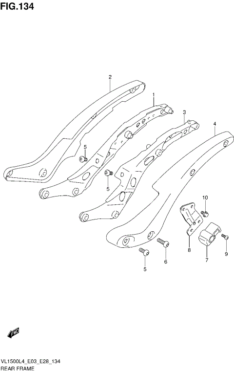 REAR FRAME (VL1500L4 E28)