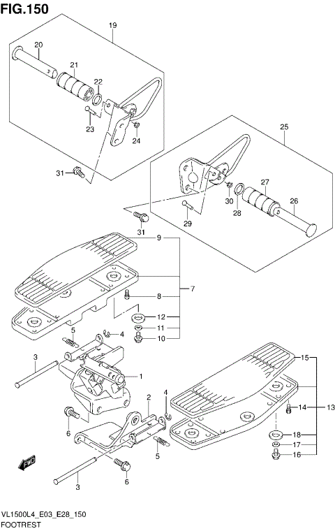 FOOTREST (VL1500BL4 E28)