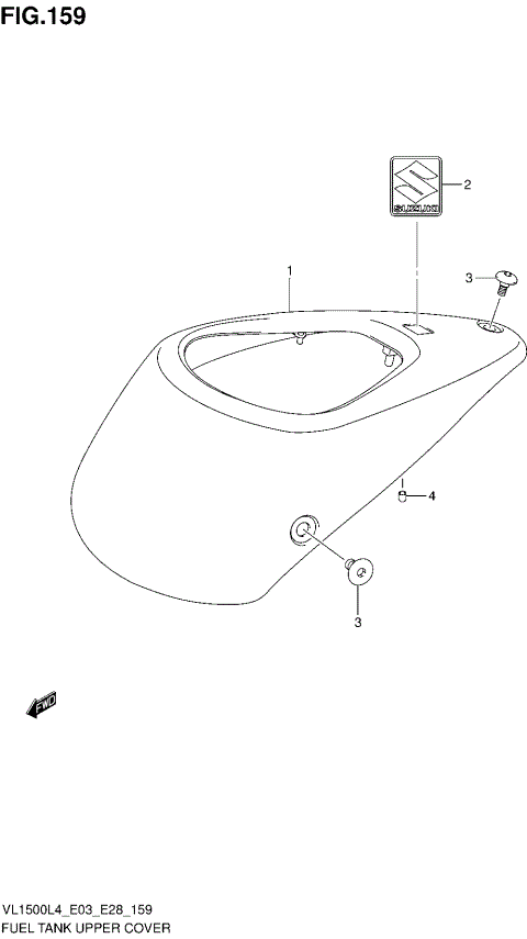 FUEL TANK UPPER COVER (VL1500L4 E28)