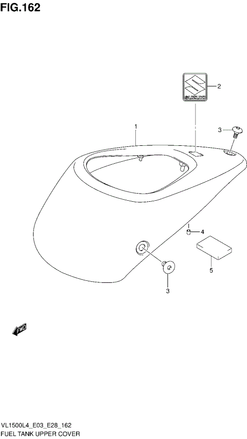 FUEL TANK UPPER COVER (VL1500BL4 E28)