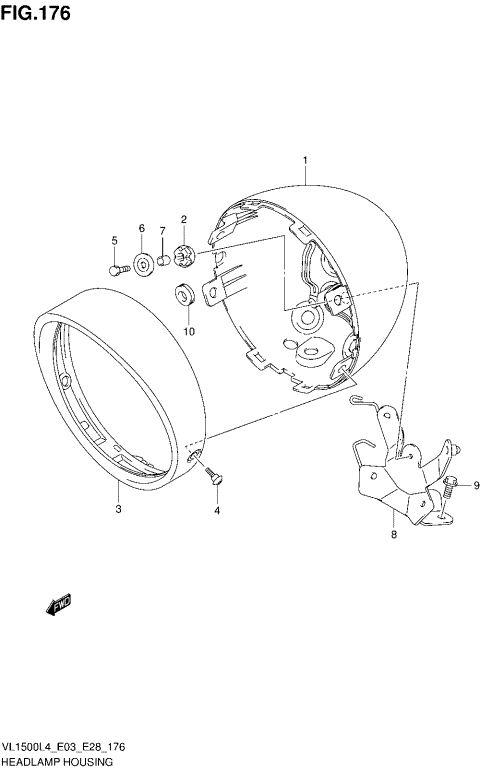 HEADLAMP HOUSING (VL1500BL4 E03)