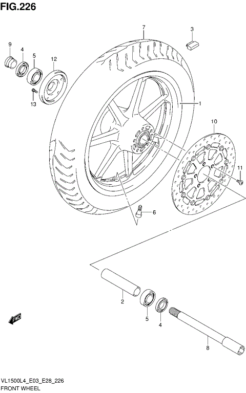 FRONT WHEEL (VL1500BL4 E28)