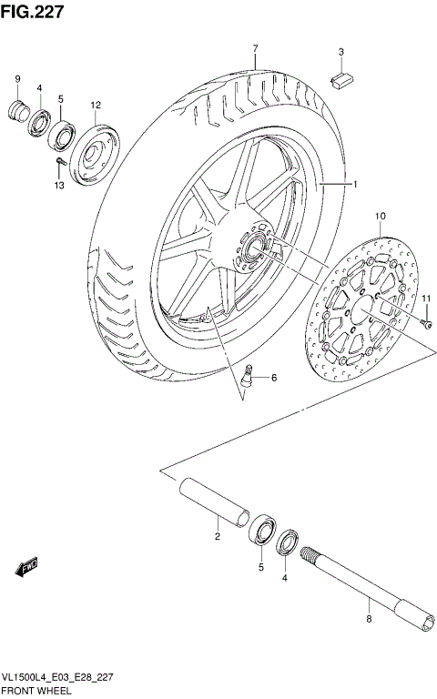 FRONT WHEEL (VL1500BL4 E33)